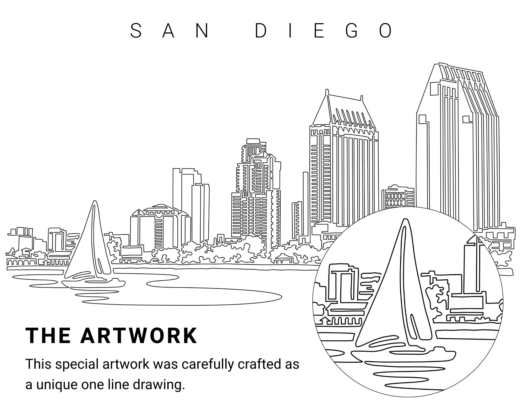 San Diego Skyline Printable Wall Art San Diego Digital Art - Etsy