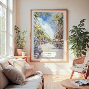 Barcelona Watercolor Art Print - Barcelona Wall Art - Spain Travel Print - Travel Gift - Moving Gift - New Home Gift - Housewarming Gift image 5