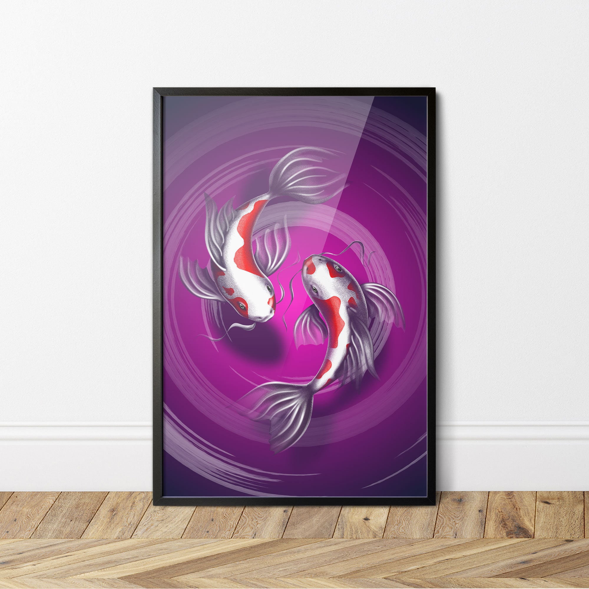 Koi Fish Wall Art as Framed Wall Decor Koi Art Print Home Etsy