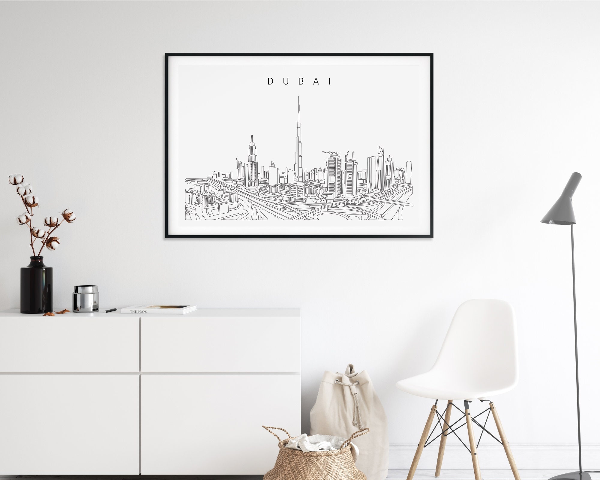 Dubai Skyline Wall Art Dubai Art Print Wall Decor Dubai Etsy