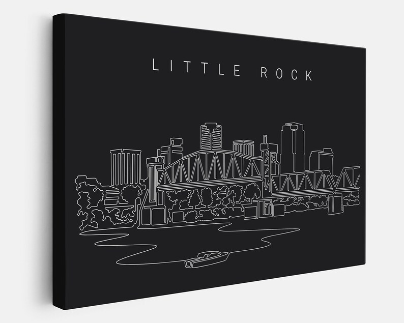 Little Rock Skyline Wall Art Little Rock Arkansas Canvas Art Etsy