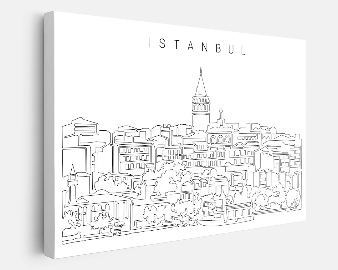 Istanbul Skyline Canvas Wall Art Istanbul Canvas Art Print Etsy
