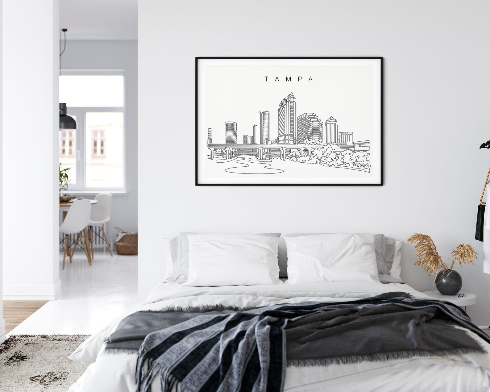Tampa Skyline Wall Art Tampa Art Print with Cityscape One Etsy