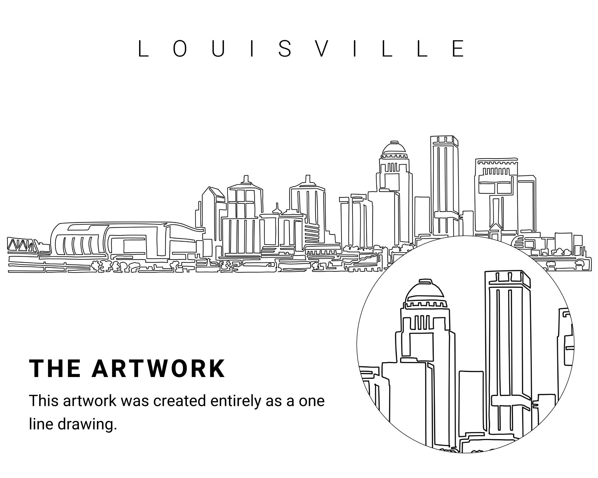 Louisville, Kentucky, Skyline at Night, Lantern Press Artwork, Art Prints  and Metal Signs