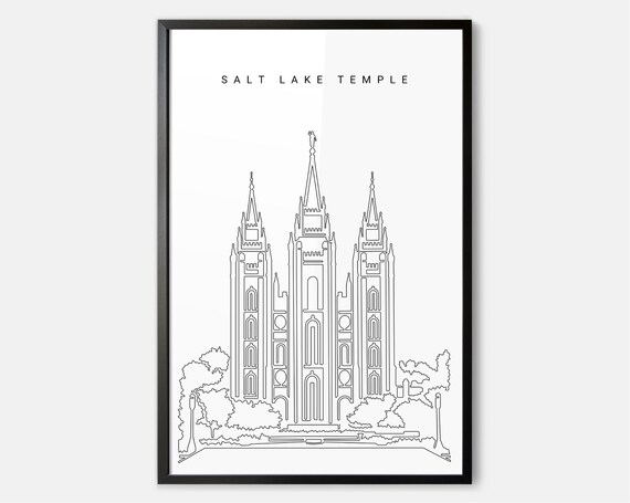 Framed Salt Lake Temple Art Print Salt Lake City Wall Art - Etsy