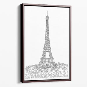 Paris Leinwand Art Print - Paris Leinwand Wand Kunst mit Eiffelturm One Line Zeichnung - Paris Wand Dekor - Housewarming Geschenk - Neues Zuhause Geschenk