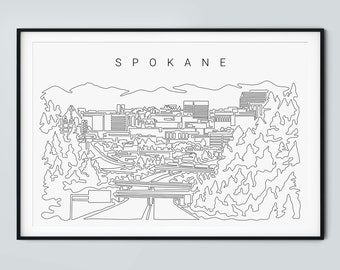 Spokane Skyline Art Etsy
