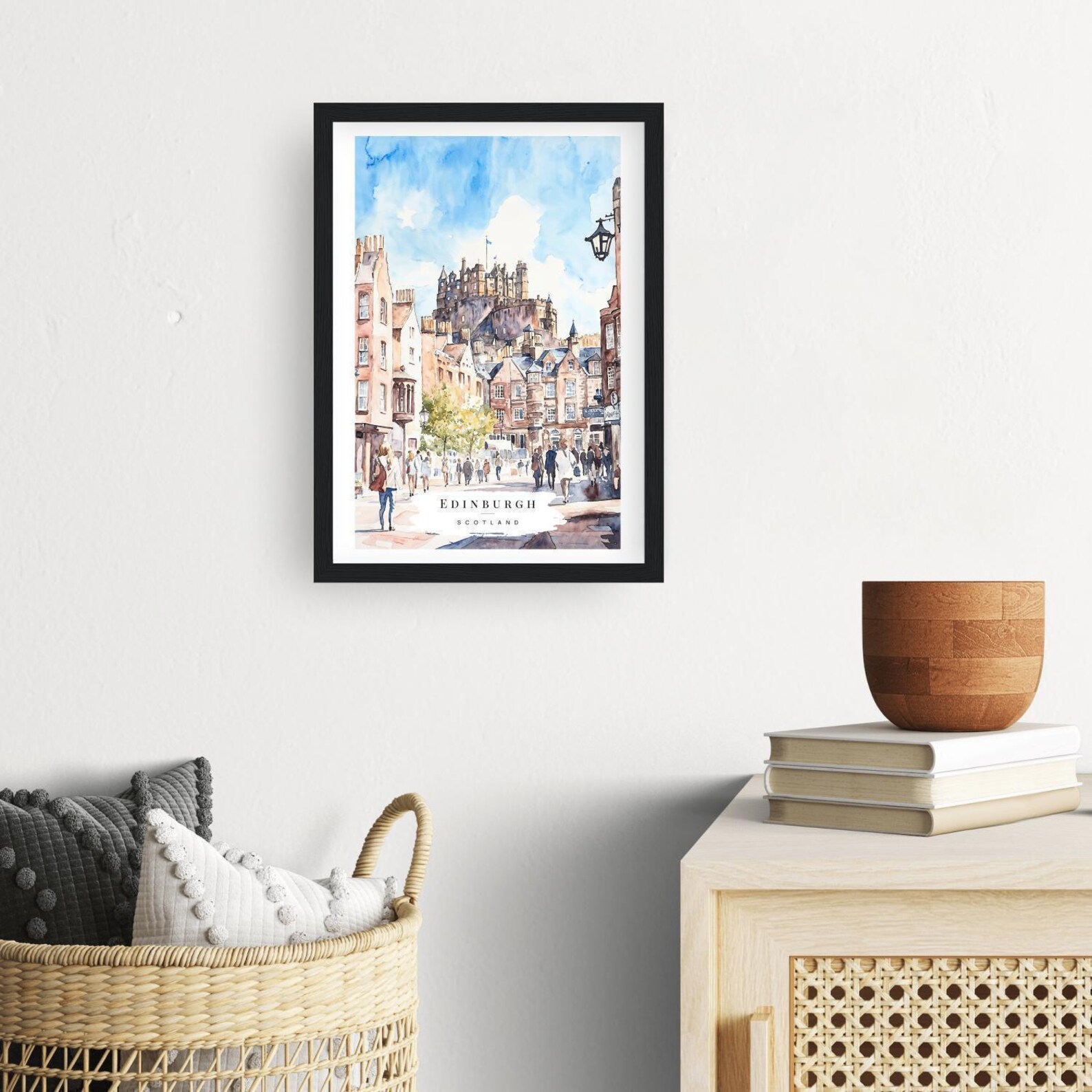 Edinburgh Castle Watercolor Art Print - Scotland Wall Art - UK Travel ...