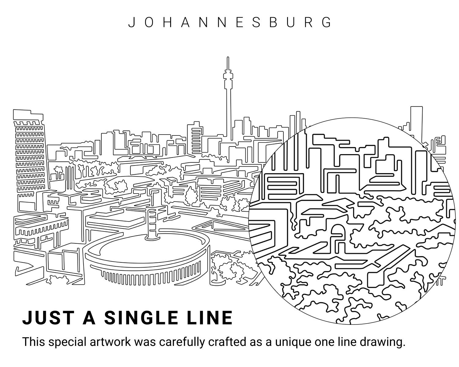 Johannesburg Skyline Printable Wall Art South Africa Digital Etsy