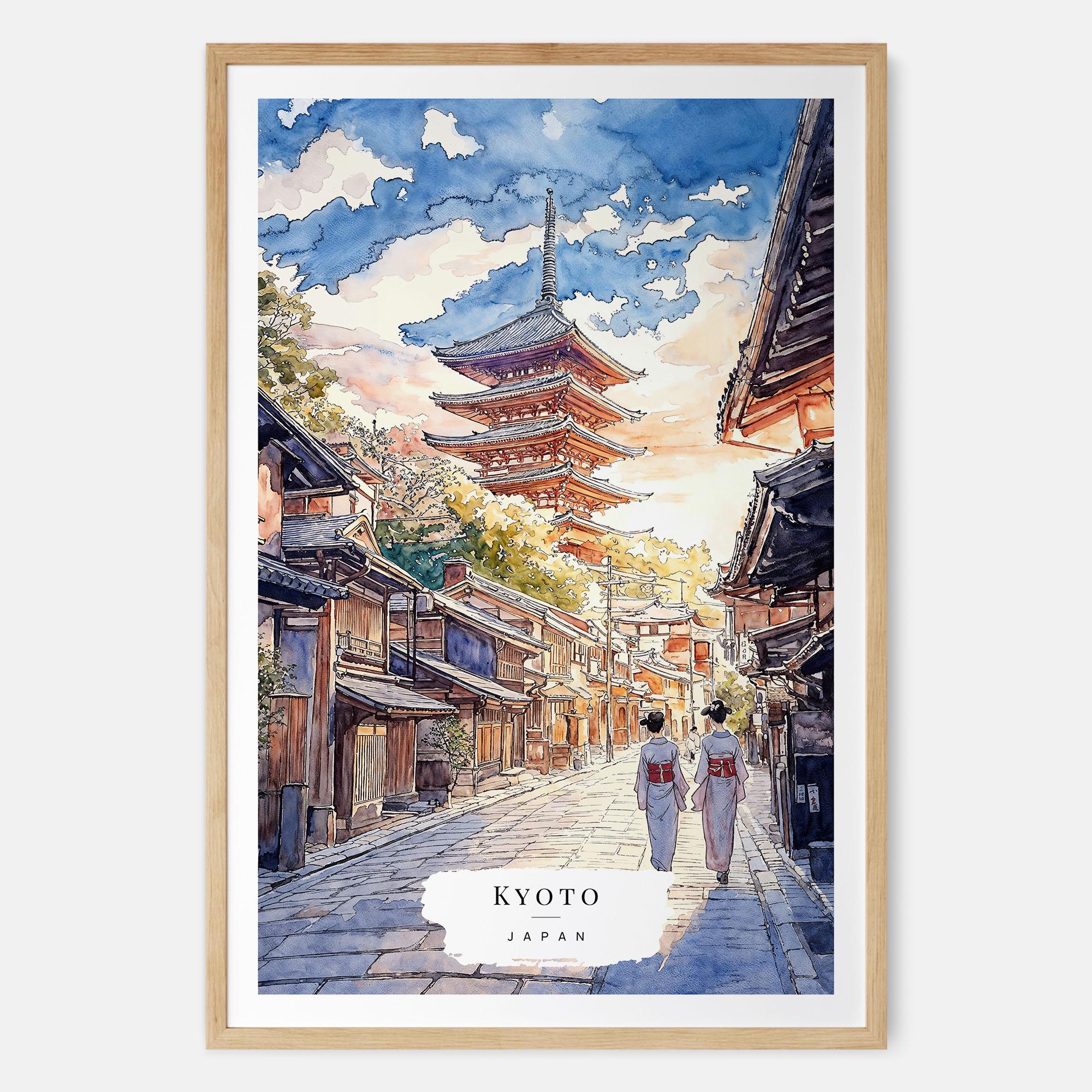 Kyoto Watercolor Art Print - Japan Travel Wall Art - Japan Travel