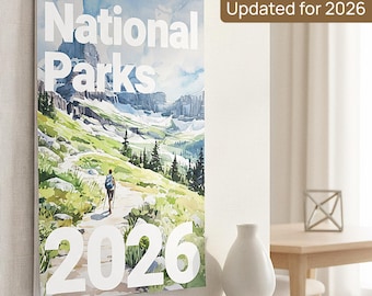 2026 National Park Calendar for Nature Lover - National Park Gifts - Landscape Watercolor Art - Office Calendar - Monthly Calendar Planner