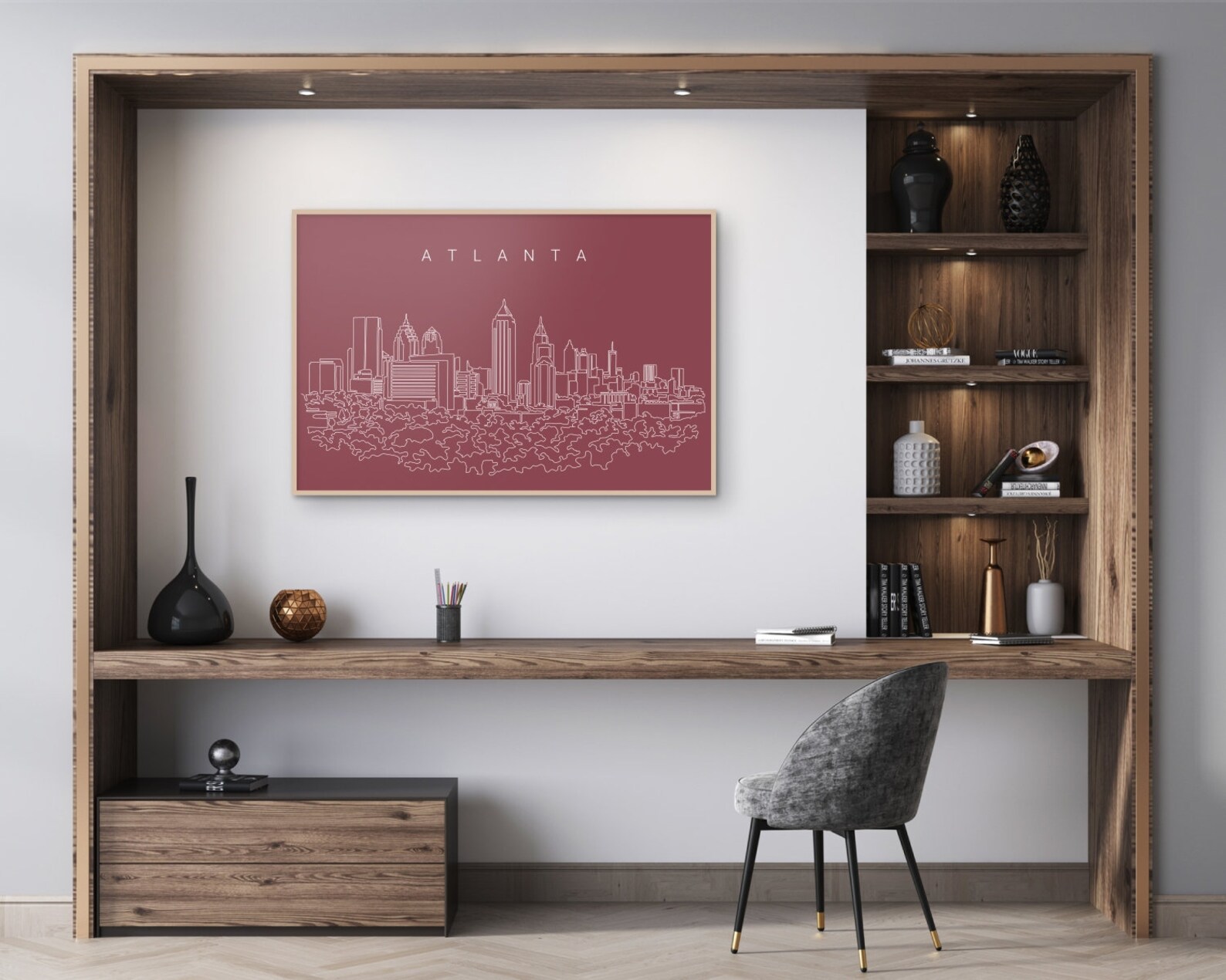 Atlanta Art Print Atlanta Skyline Wall Art Atlanta Georgia | Etsy