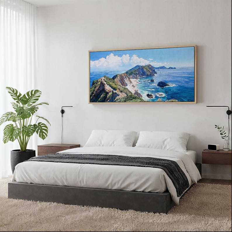 Channel-Islands Nationalpark Leinwand Druck: Küsten Panorama Landschaft Wandbild in farbenfrohen Stil Bild 2