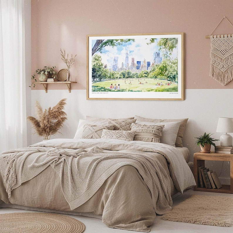 Central Park Art Print: Watercolor Urban Landscape of New York City image 5