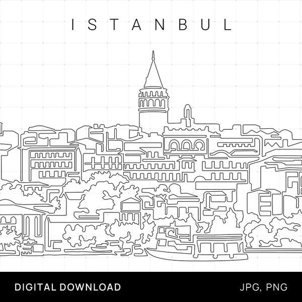 Istanbul Line Art Printable Etsy Istanbul Line Art Printable Etsy
