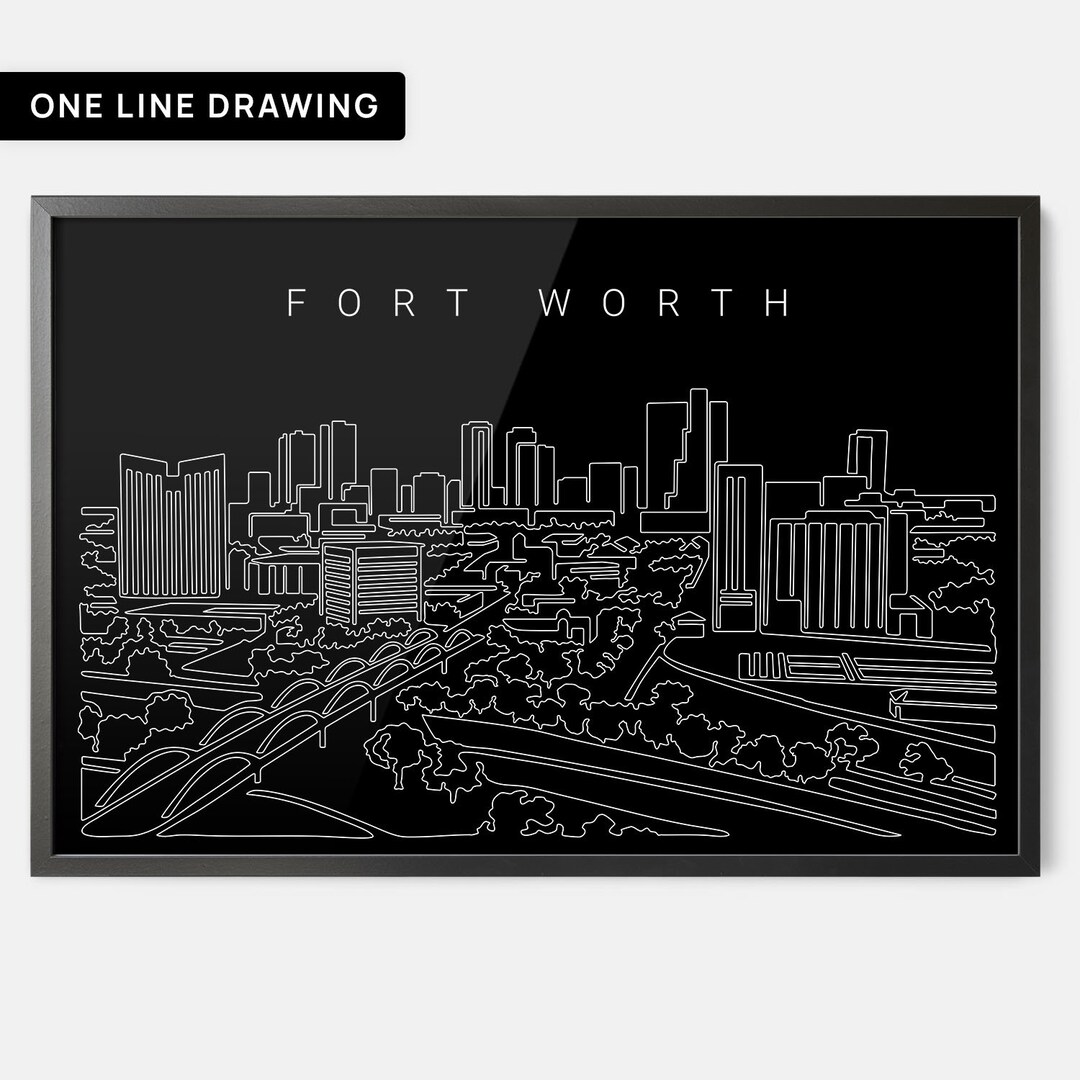 Framed Fort Worth Texas Art Print Fort Worth Wall Art With Etsy