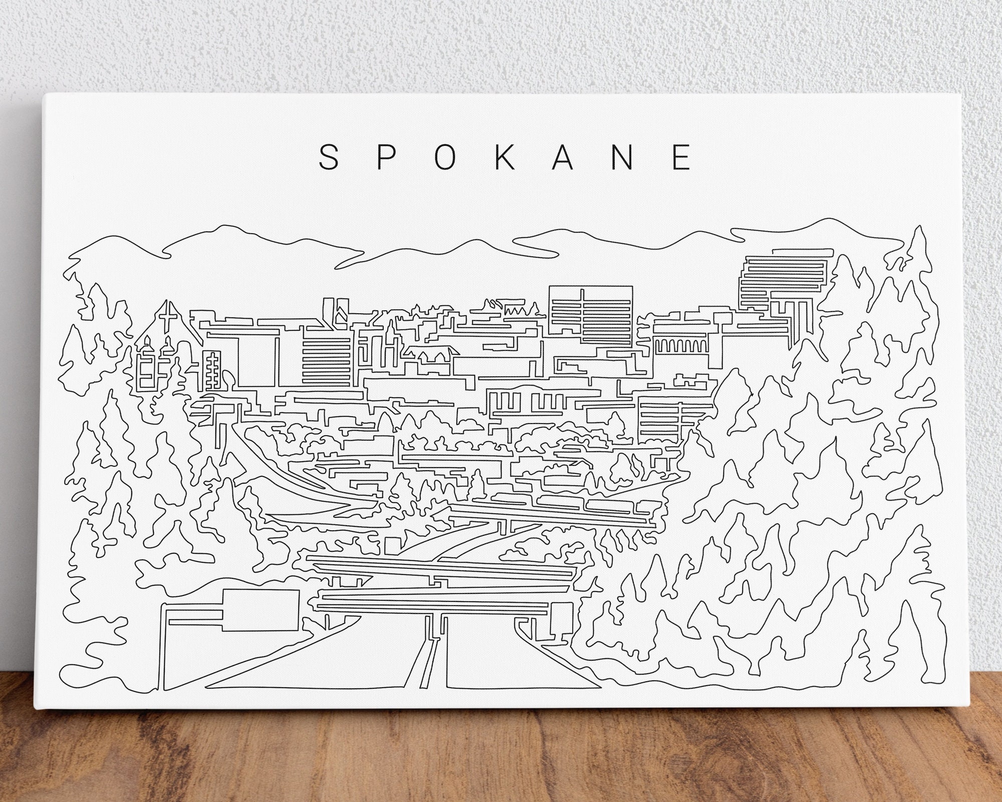 Spokane Canvas Art Print Spokane Washington Canvas Wall Art Etsy