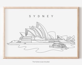 Impressão artística da Sydney Opera House - Decoração de parede exclusiva da Sydney Austrália, presente para casa nova ou como presente de mudança