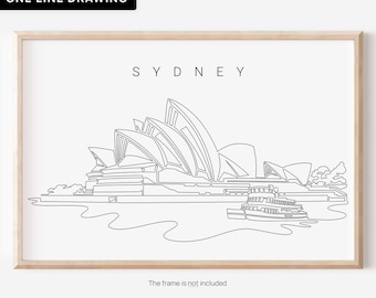 Sydney Opera House Art Print - Unique Sydney Australia Wall Decor Gift For New Home or As Moving Gift