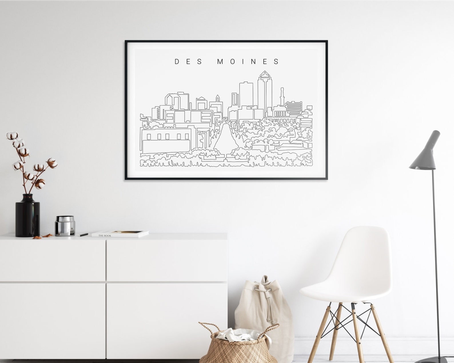 Des Moines Skyline Wall Art Des Moines Iowa Art Print with Etsy