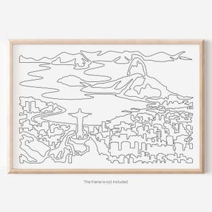 Rio de Janeiro Art Print - Rio de Janeiro kunst aan de muur met skyline als enkelvoudige kunst - Great Wall Art cadeau voor nieuwe woning of nieuwe baan