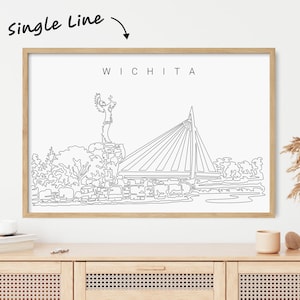 Framed Wichita Kansas Art Print - Aesthetic Wichita Wall Art - Wichita Poster - Wichita Wall Decor - Houswarming Gift - New Home Gift