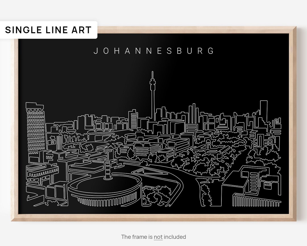 Johannesburg Skyline Art Print Johannesburg Poster With Etsy