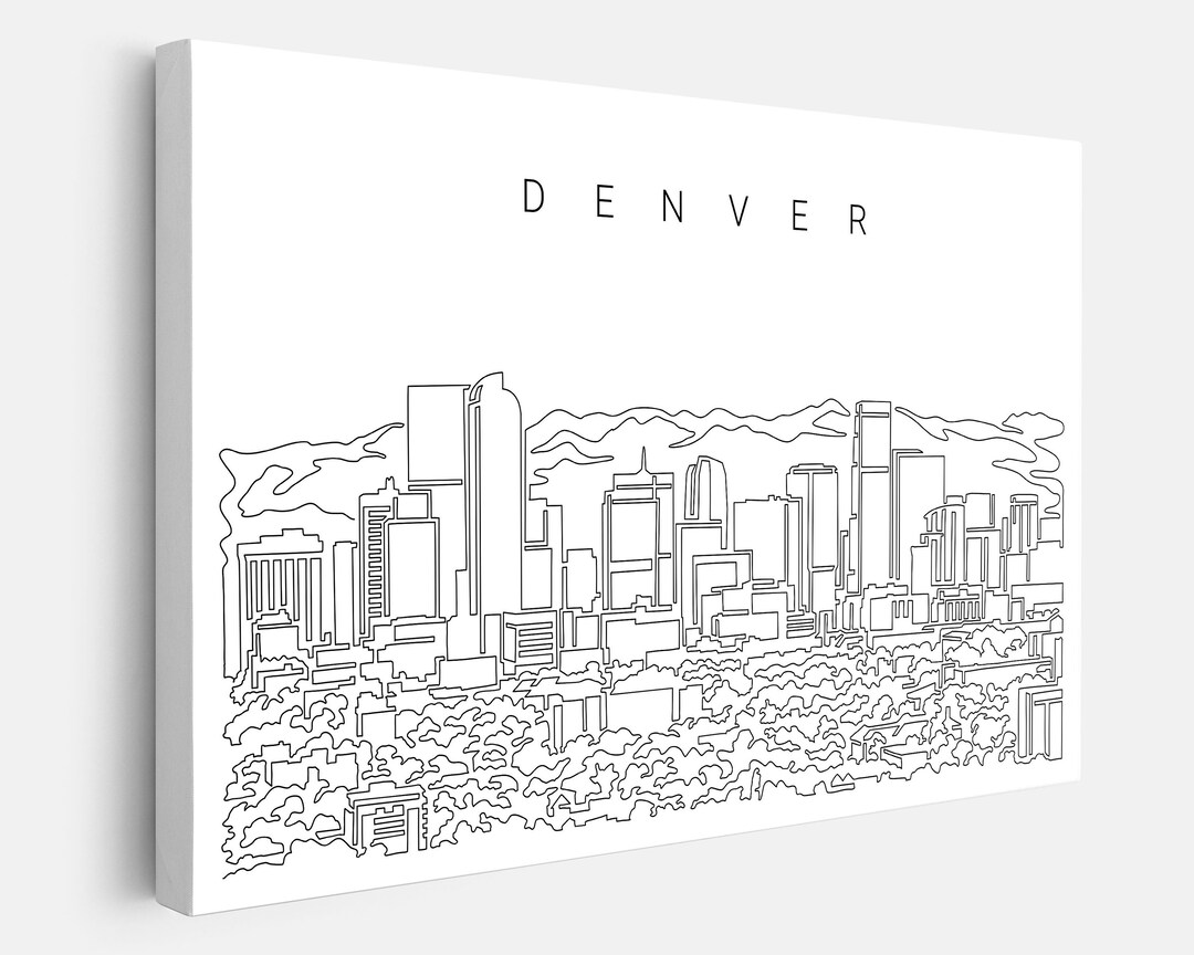 Denver Colorado Canvas Art Print Denver Skyline One Line Etsy UK