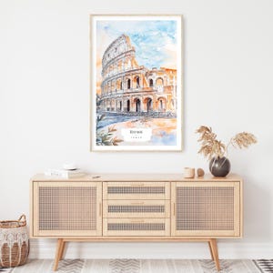 Rome Colosseum Watercolor Painting Art Print - Italy Wall Art - Italy Travel Gift - Moving Gift - New Home Gift - Housewarming Gift imagem 2