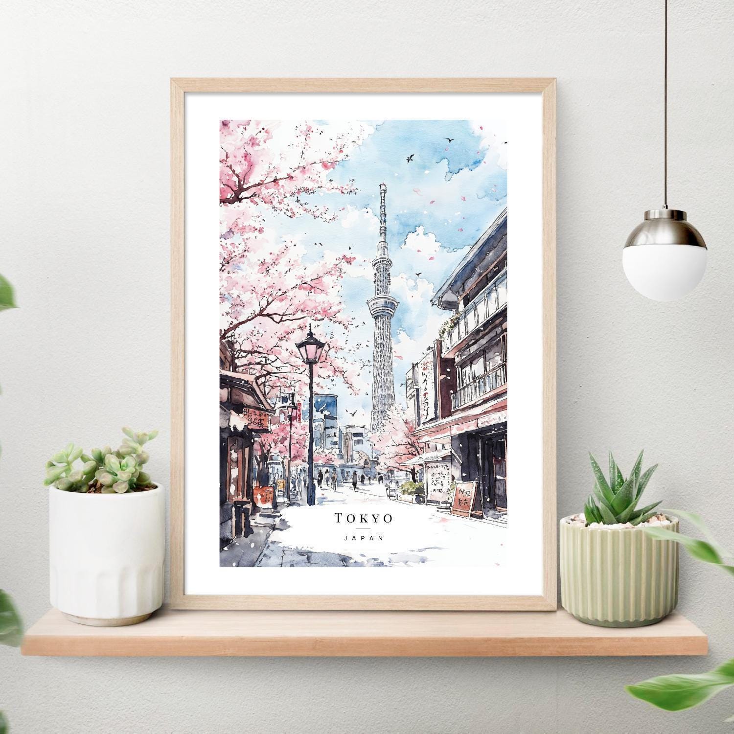 Tokyo Skytree Watercolor Art Print - Tokyo Travel Wall Art - Japan