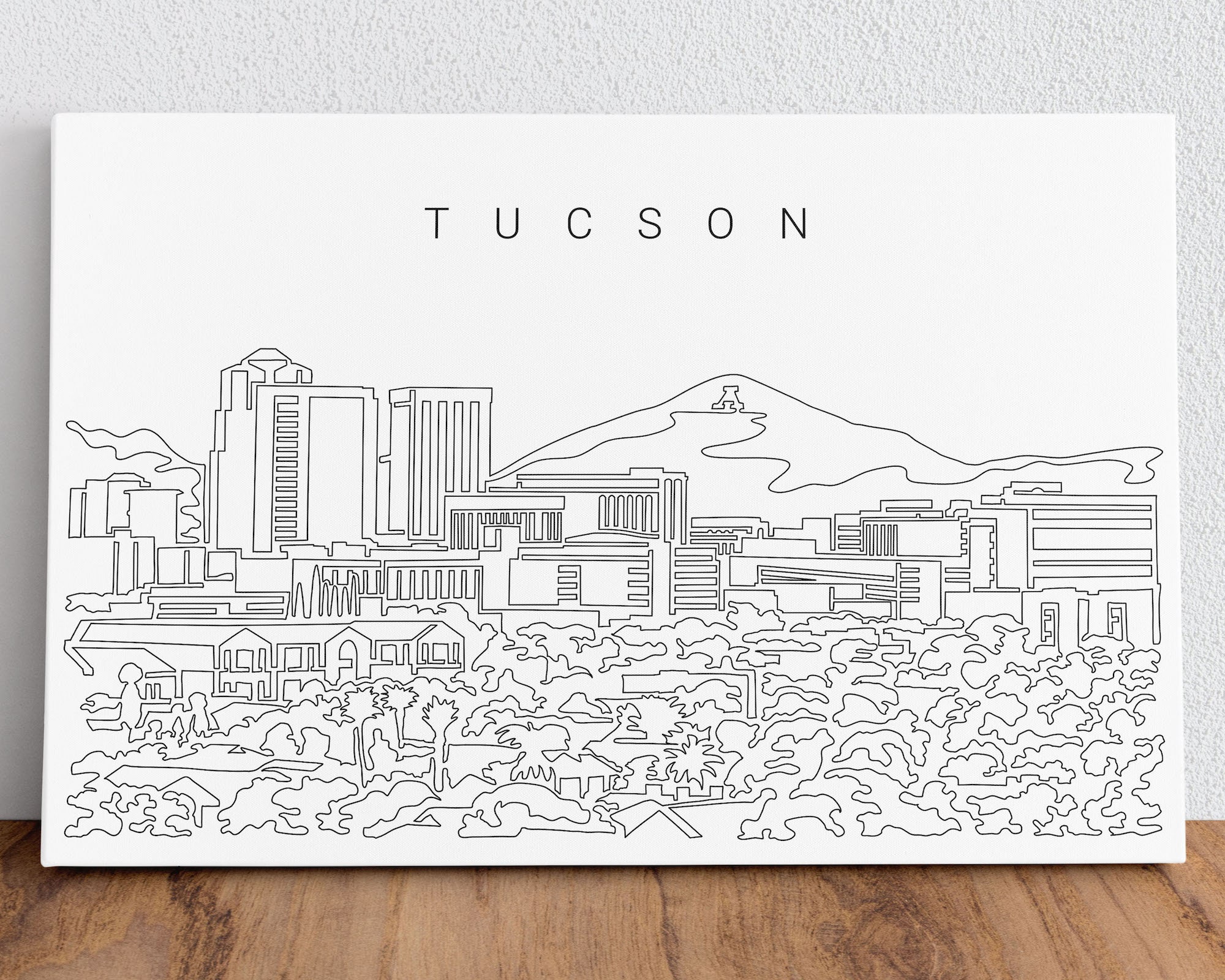 Tucson Skyline Canvas Wall Art Tucson Arizona Canvas Art Etsy