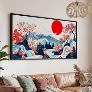 Mount Fuji Cherry Blossom Print: Japanese Landscape Wall Art - Etsy