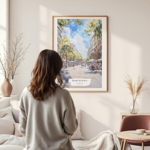 Barcelona Watercolor Art Print - Barcelona Wall Art - Spain Travel Print - Travel Gift - Moving Gift - New Home Gift - Housewarming Gift image 4