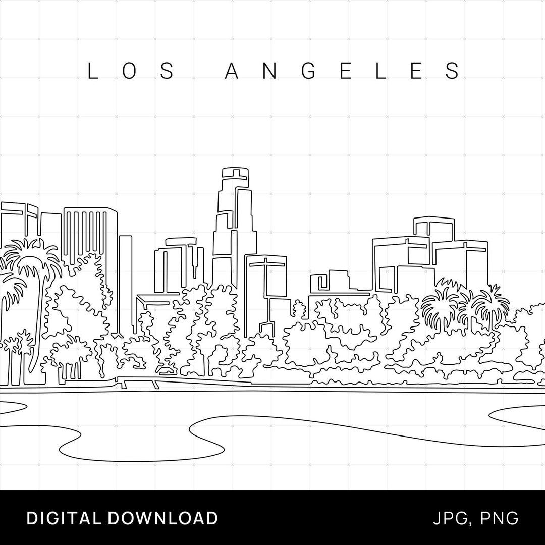 Los Angeles Printable Wall Art Los Angeles Digital Art Print Etsy
