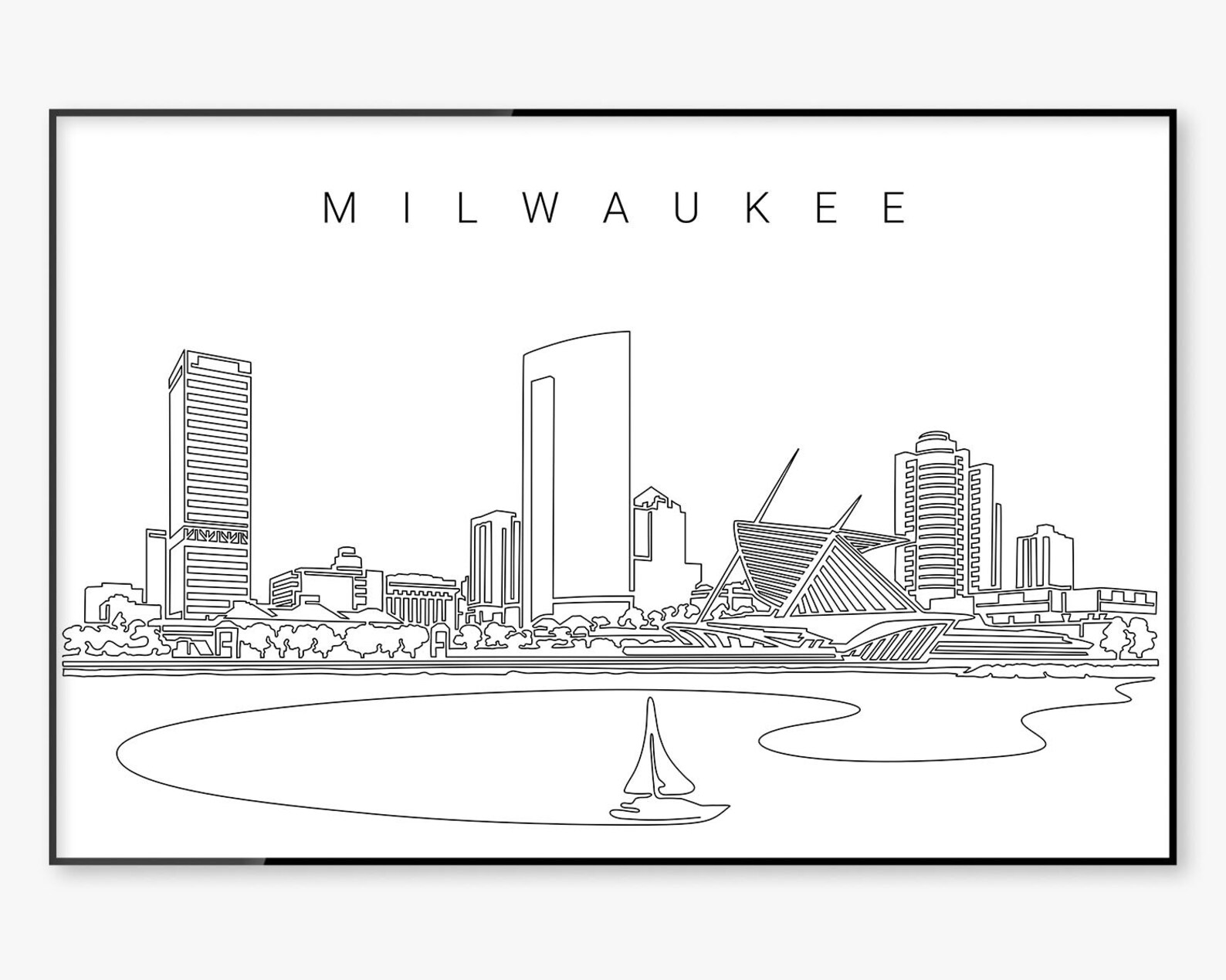 Milwaukee Skyline Wall Art Milwaukee Art Print With One Line - Etsy