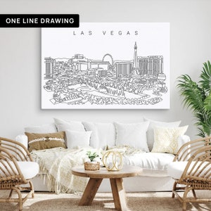 Las Vegas Cityscape Line Drawing – Petal Lane Home