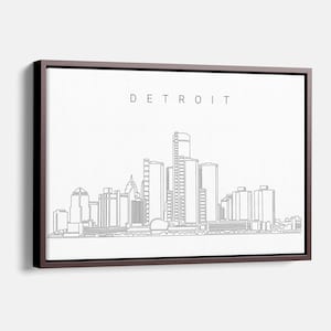 Detroit Canvas Art Print - Detroit Skyline Canvas Wall Art - Detroit Wall Decor Gift - Michigan Art - Detroit New Home Gift