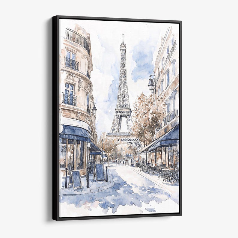 Eiffelturm-Leinwandbild: Aquarell-Wandkunst aus Paris für die Heimdekoration Bild 1