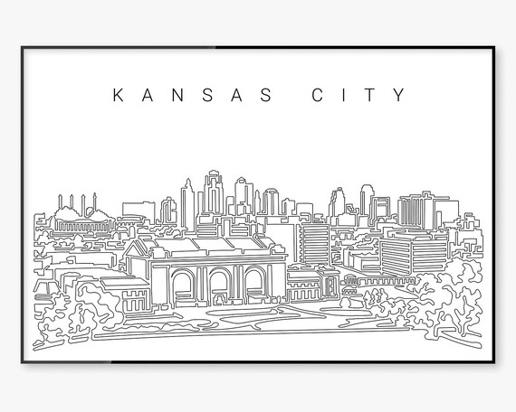 Kansas City Skyline Wall Art Kansas City Art Print Kansas | Etsy