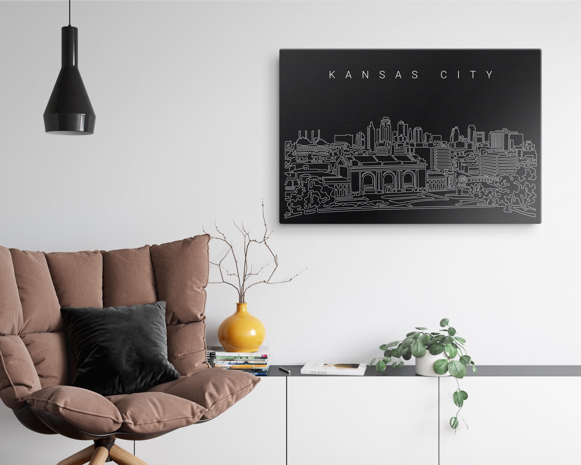 Kansas City Skyline Canvas Art Print Kansas City Wall Art Etsy