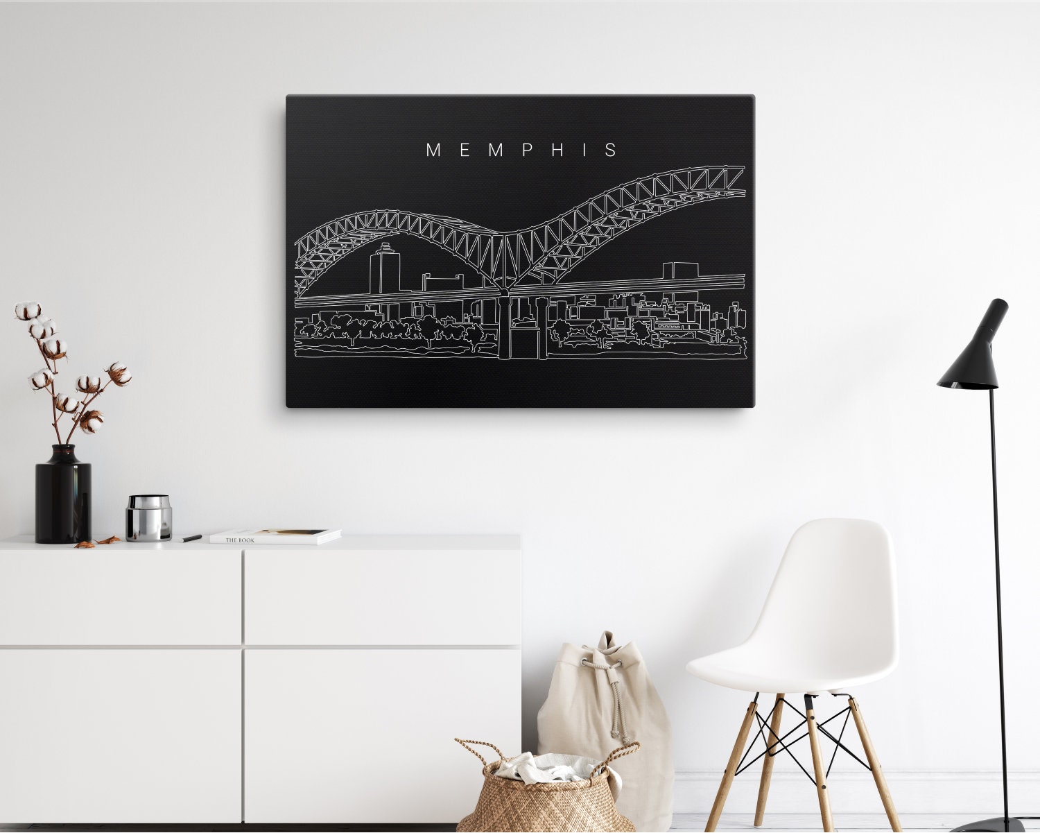 Memphis Canvas Art Print Memphis Skyline Canvas Wall Art Etsy