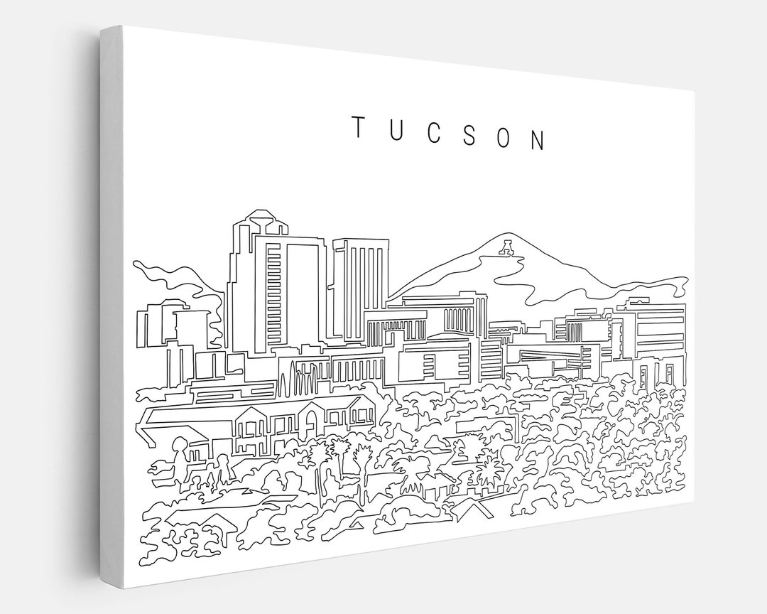 Tucson Skyline Canvas Wall Art Tucson Arizona Canvas Art Etsy UK