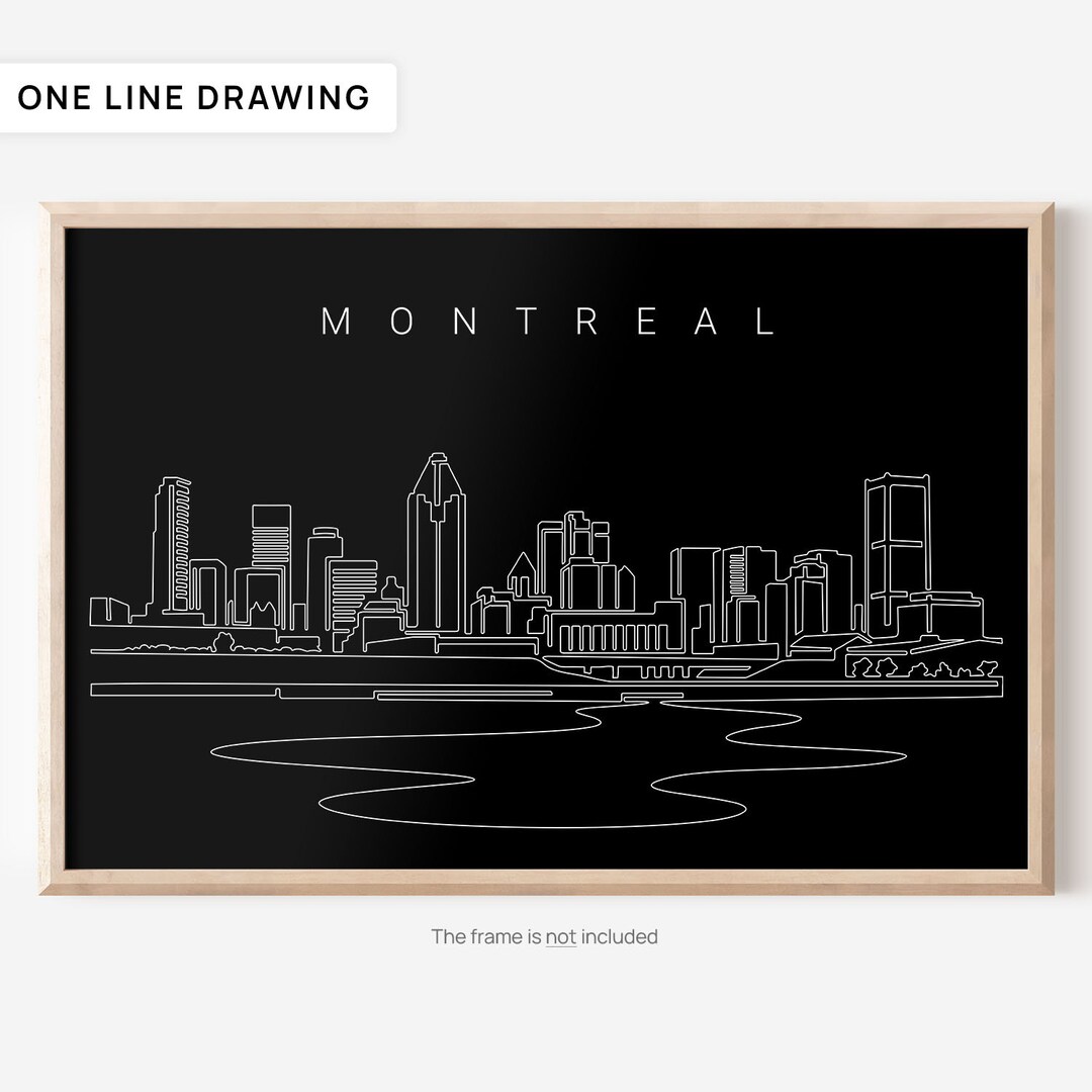 Montreal Skyline Art Print Montreal Wall Art With Cityscape Etsy