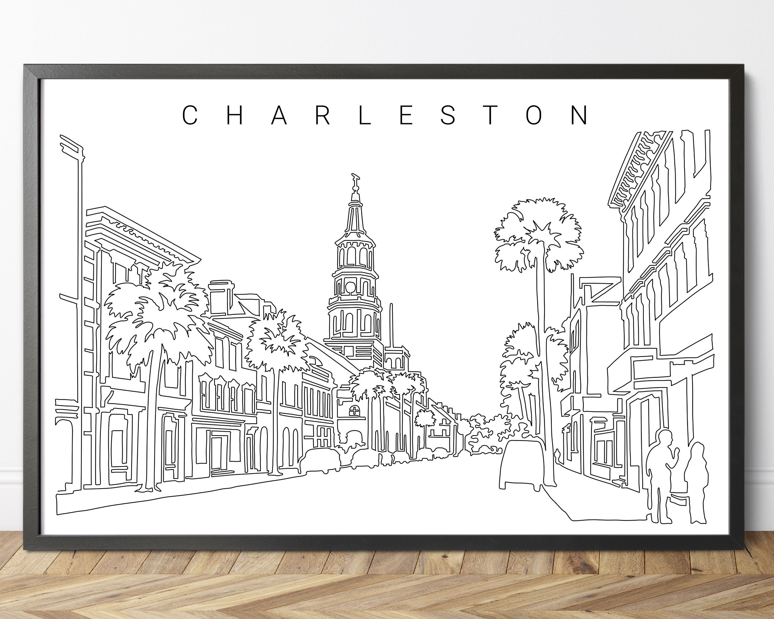 Framed Charleston Art Print Charleston SC Wall Art Etsy