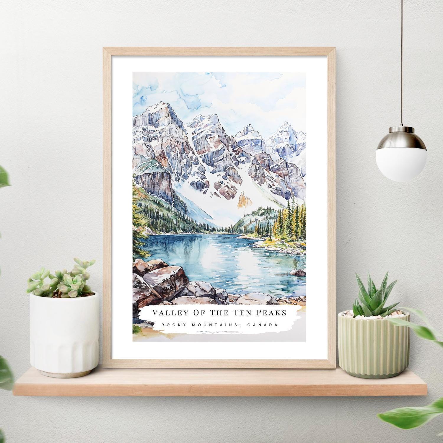 Valley of the Ten Peaks Watercolor Art Print - Banff National Park