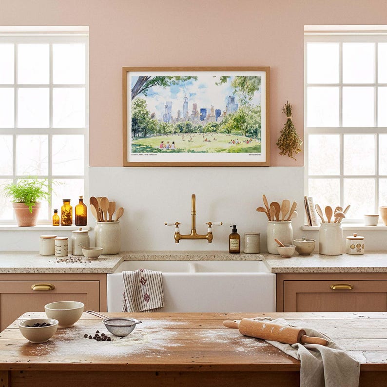 Central Park Art Print: Watercolor Urban Landscape of New York City image 6