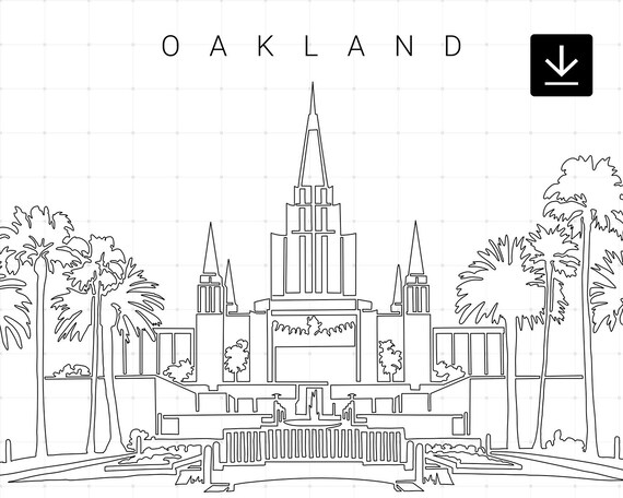 Oakland Temple Printable Wall Art Oakland Digital Art Print - Etsy