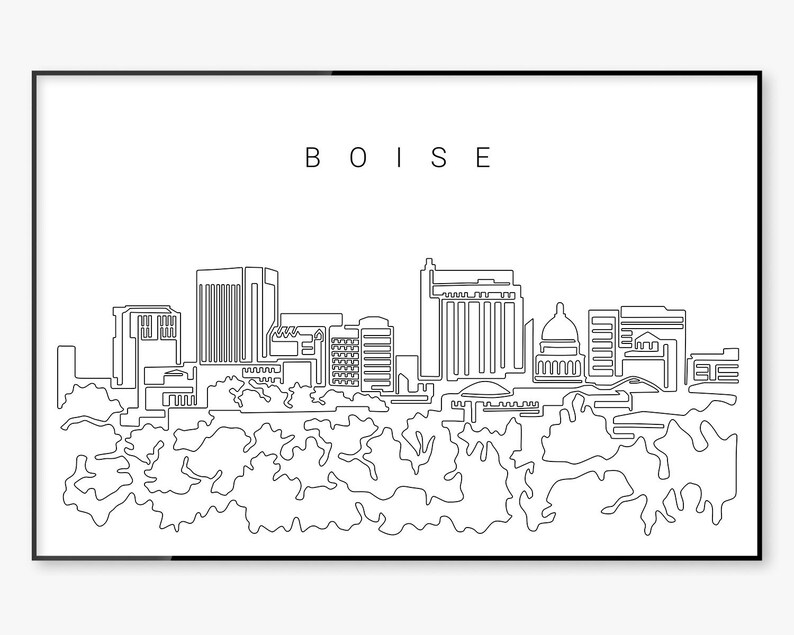 Boise Idaho Skyline Wall Art Boise Idaho Art Print Boise Etsy