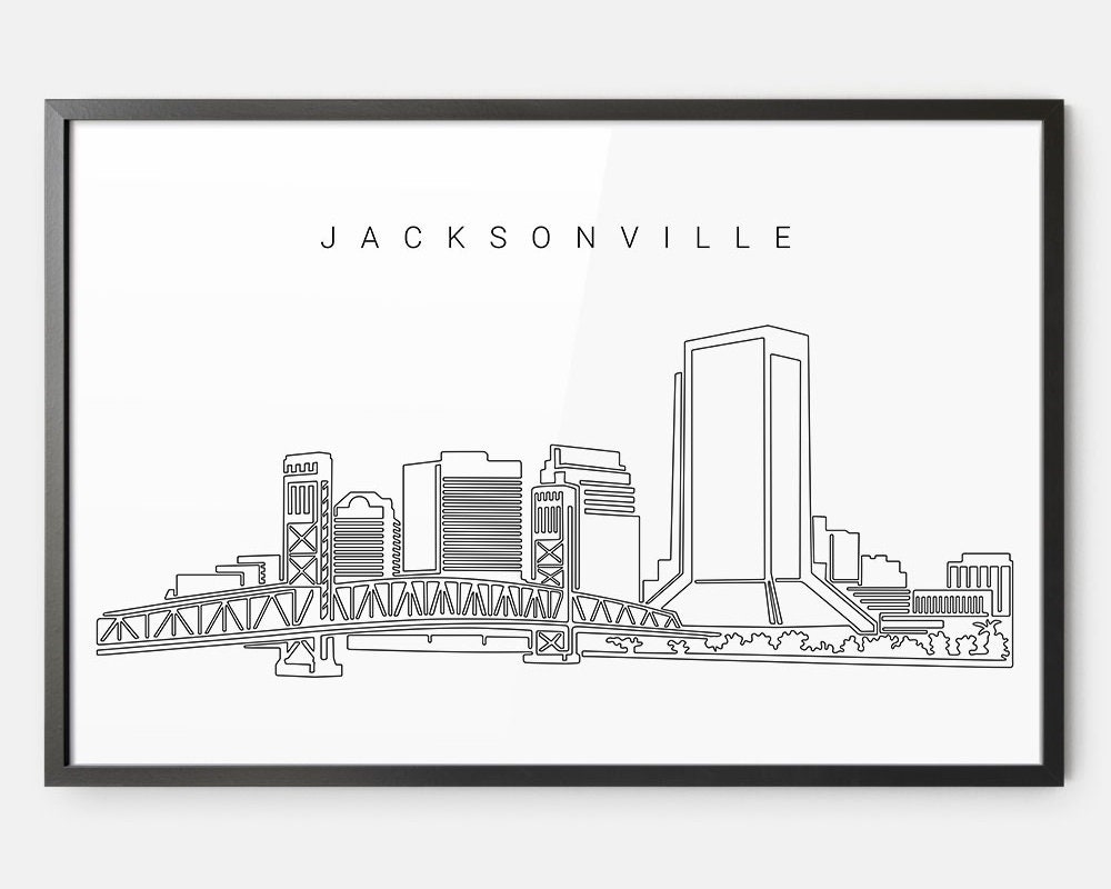 Framed Jacksonville Art Print Jacksonville Wall Art With Etsy