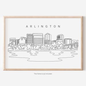 Arlington Skyline Art Print - Arlington Virginia Wall Art with Cityscape Single Line Art - Arlington Wall Decor Gift - Great New Home Gift